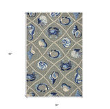 3' X 5' Gray Abstract Handmade Indoor Outdoor Area Rug - Homeroots - Flyclothing LLC