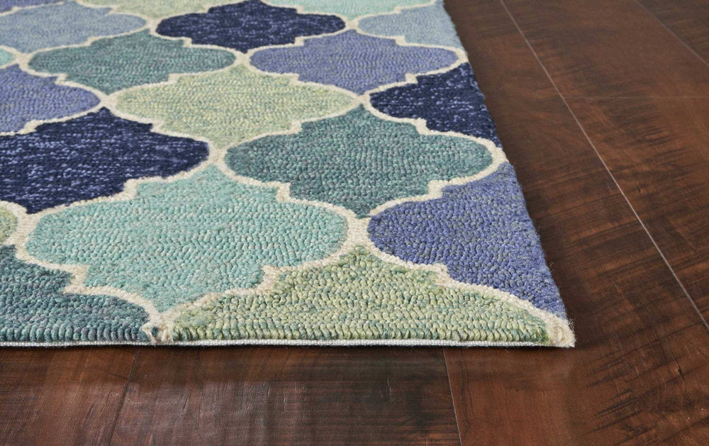 3' X 5' Blue Trellis Hand Tufted Area Rug - Homeroots - Flyclothing LLC