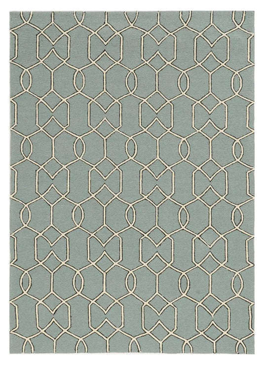 3' X 5' Green and Ivory Hand Hooked Area Rug - Homeroots - Flyclothing LLC