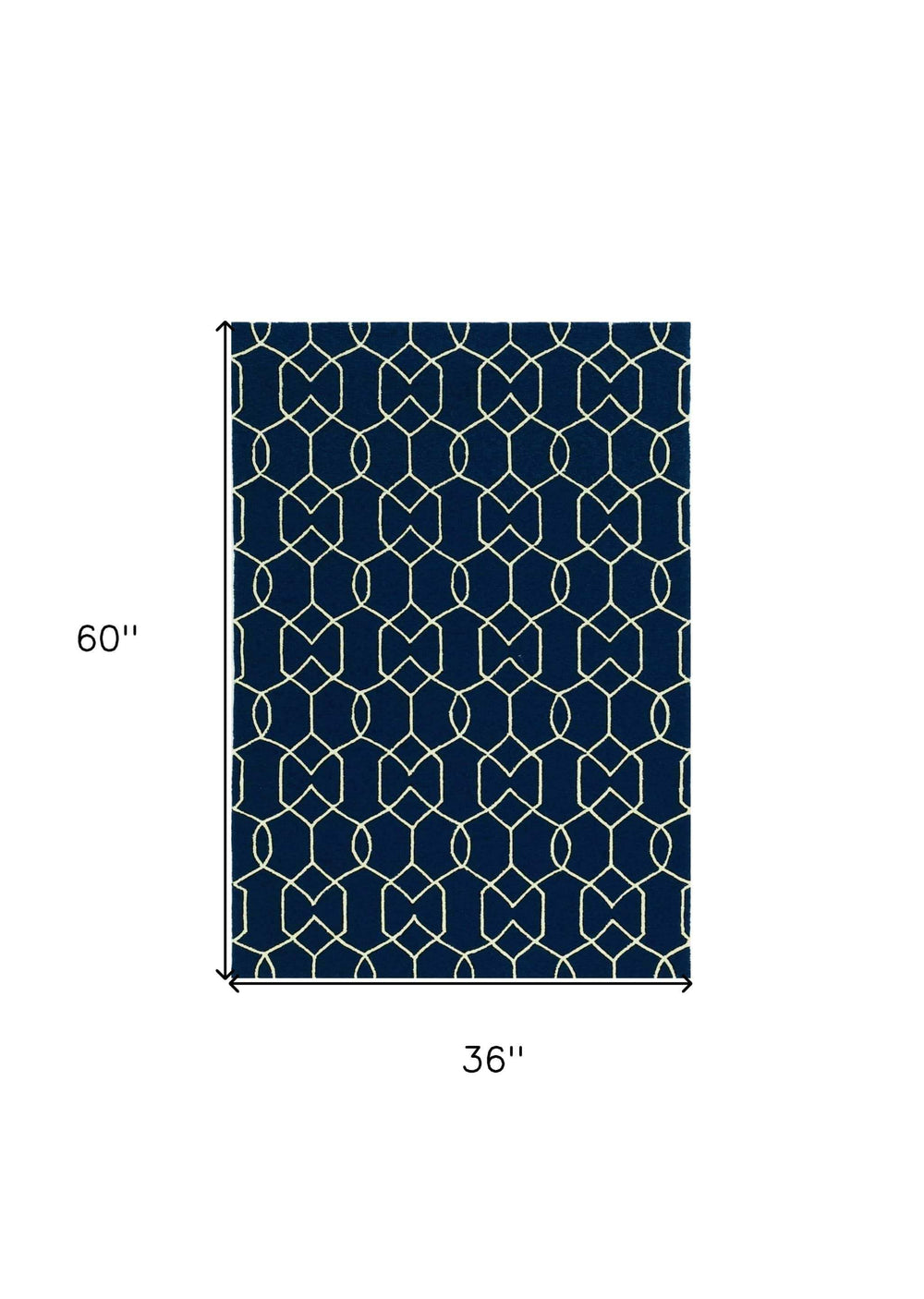 3' X 5' Navy Blue Hand Hooked Area Rug - Homeroots - Flyclothing LLC