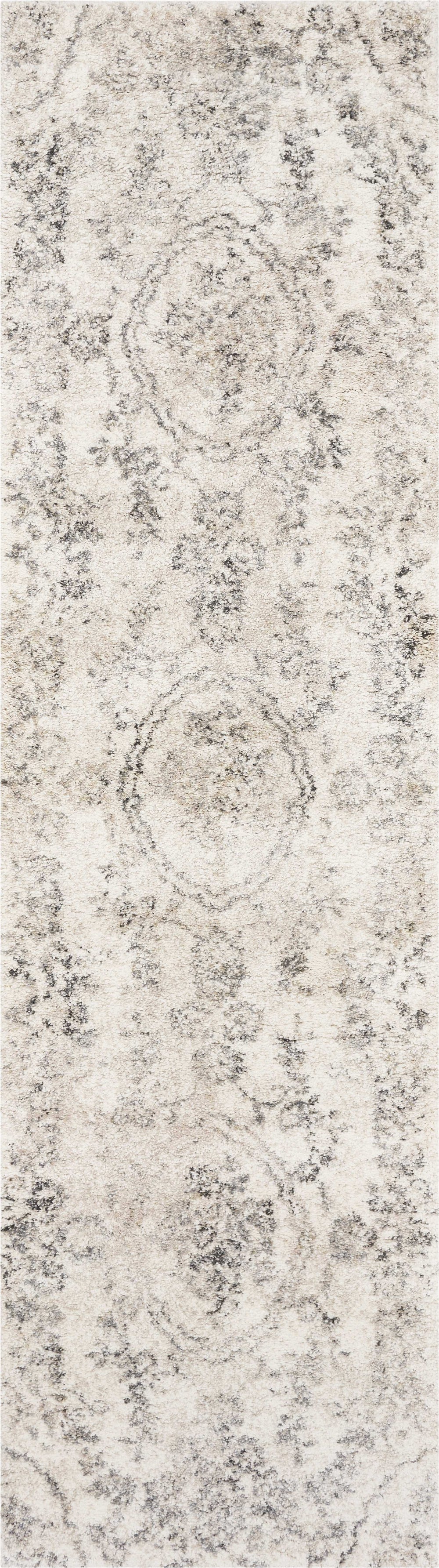 7' Runner Gray Floral Distressed Runner Rug - Homeroots - Flyclothing LLC