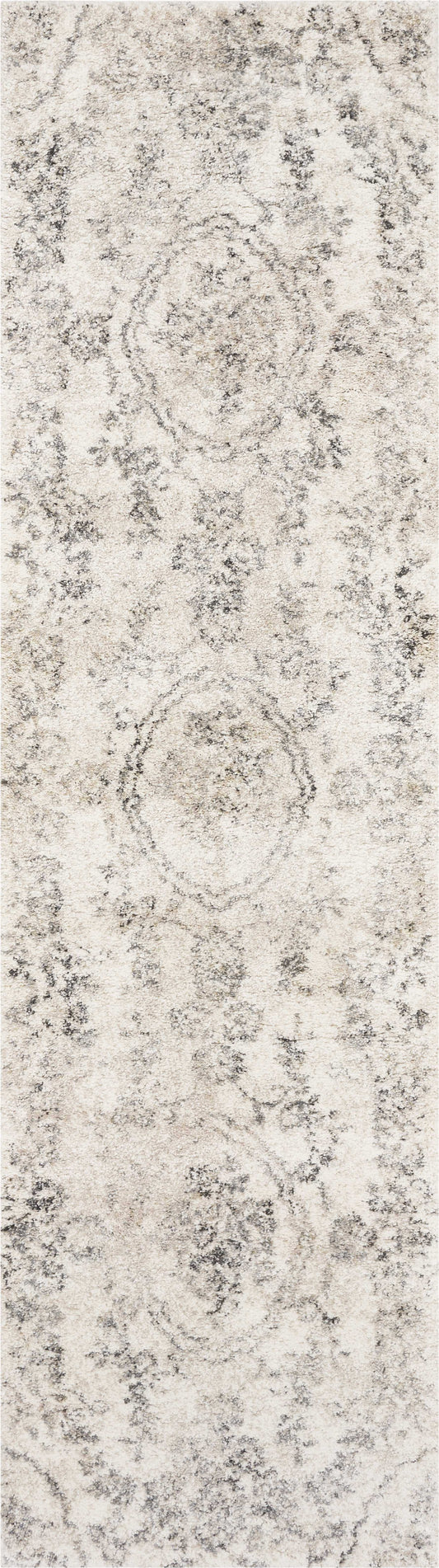 7' Runner Gray Floral Distressed Runner Rug - Homeroots - Flyclothing LLC