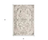 3' X 5' Gray Floral Vines Distressed Area Rug - Homeroots - Flyclothing LLC