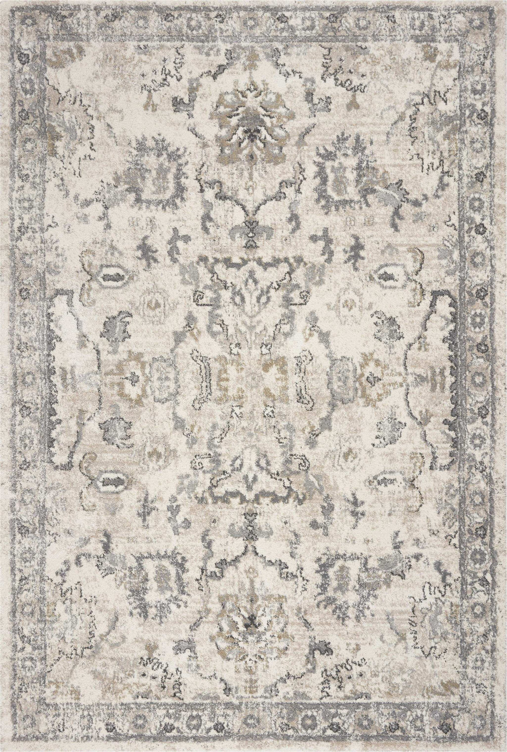 3' X 5' Ivory Floral Distressed Area Rug - Homeroots - Flyclothing LLC