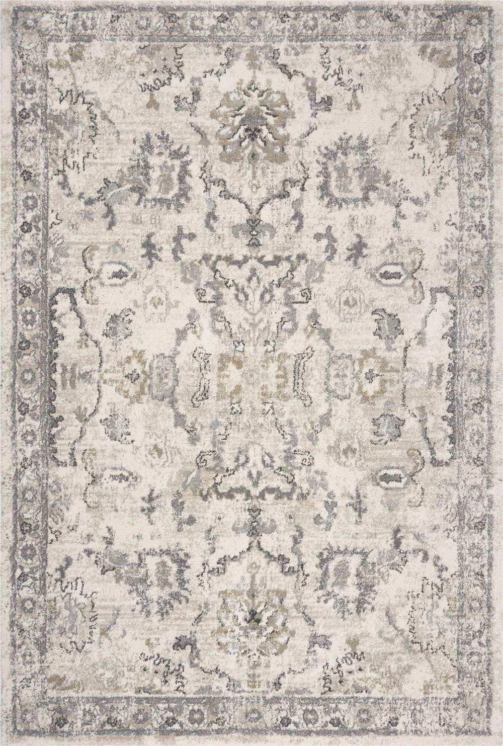 3' X 5' Ivory Floral Distressed Area Rug - Homeroots - Flyclothing LLC