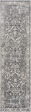 7' Gray Floral Worn Faded Runner Rug - Homeroots - Flyclothing LLC