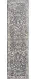 7' Gray Floral Worn Faded Runner Rug - Homeroots - Flyclothing LLC