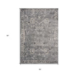3' X 5' Gray Floral Area Rug - Homeroots - Flyclothing LLC
