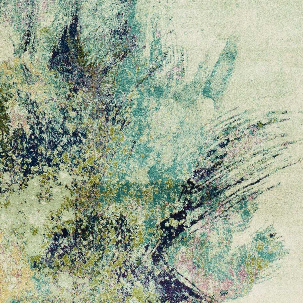 7' Ivory Machine Woven Abstract Splatter Indoor Runner Rug - Homeroots - Flyclothing LLC