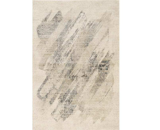 7' Gray and Ivory Abstract Runner Rug - Homeroots - Flyclothing LLC