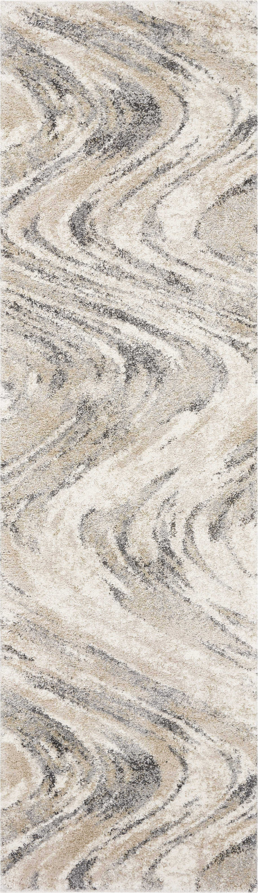 7' Natural Abstract Runner Rug - Homeroots - Flyclothing LLC