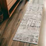 7' Natural Abstract Runner Rug - Homeroots - Flyclothing LLC