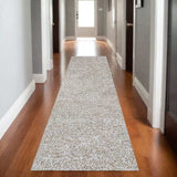 8' Ivory Heather Indoor Shag Runner Rug - Homeroots - Flyclothing LLC