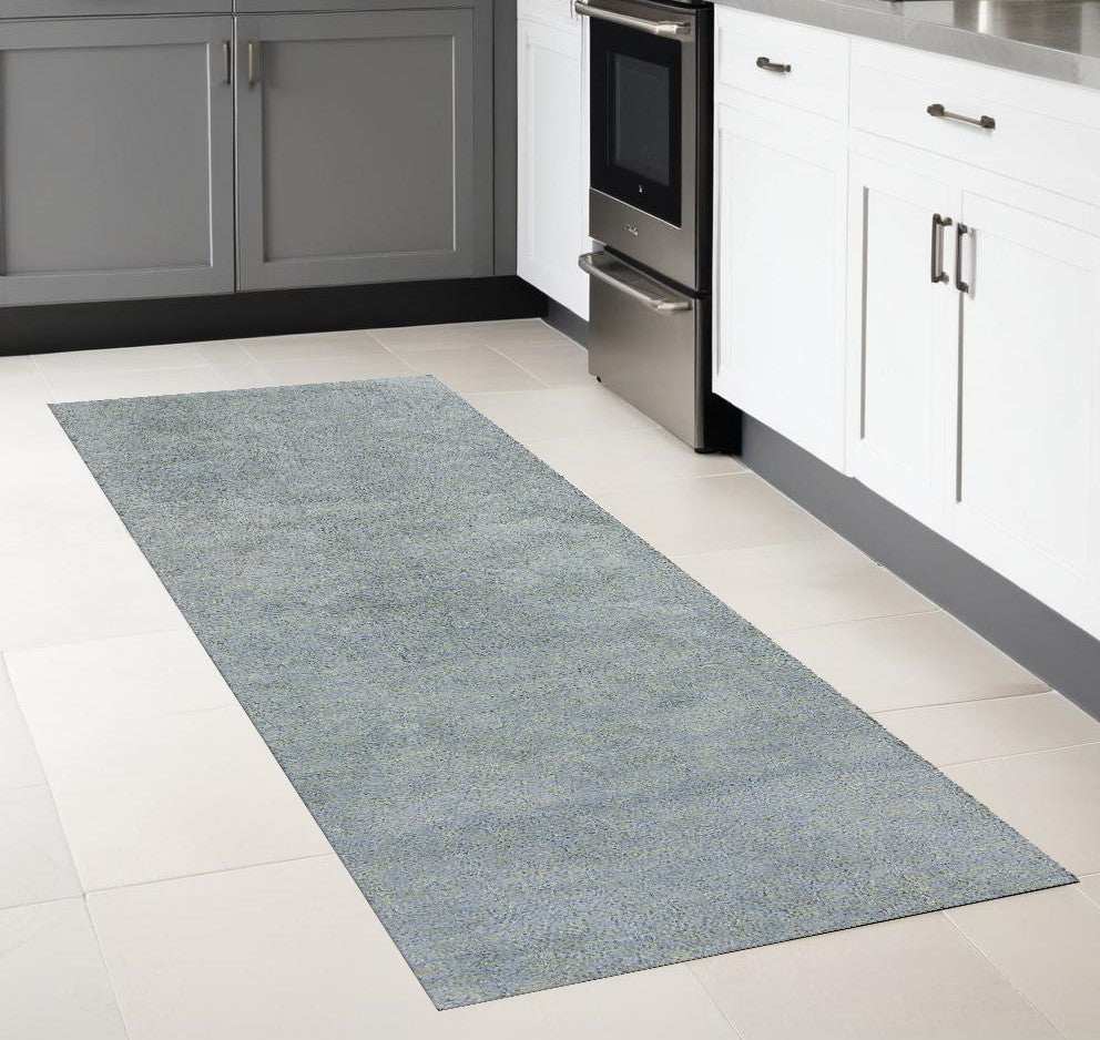 8' Blue Heather Indoor Shag Runner Rug - Homeroots - Flyclothing LLC