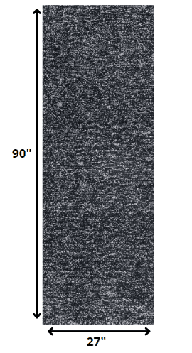 8' Black Heather Plain Runner Rug - Homeroots - Flyclothing LLC