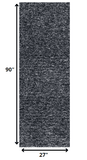 8' Black Heather Plain Runner Rug - Homeroots - Flyclothing LLC