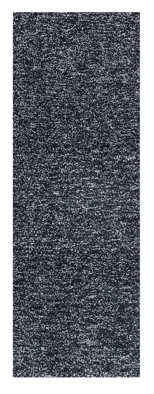 8' Black Heather Plain Runner Rug - Homeroots - Flyclothing LLC