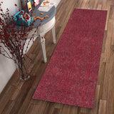 8' Red Heather Indoor Shag Runner Rug - Homeroots - Flyclothing LLC