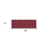 8' Red Heather Indoor Shag Runner Rug - Homeroots - Flyclothing LLC