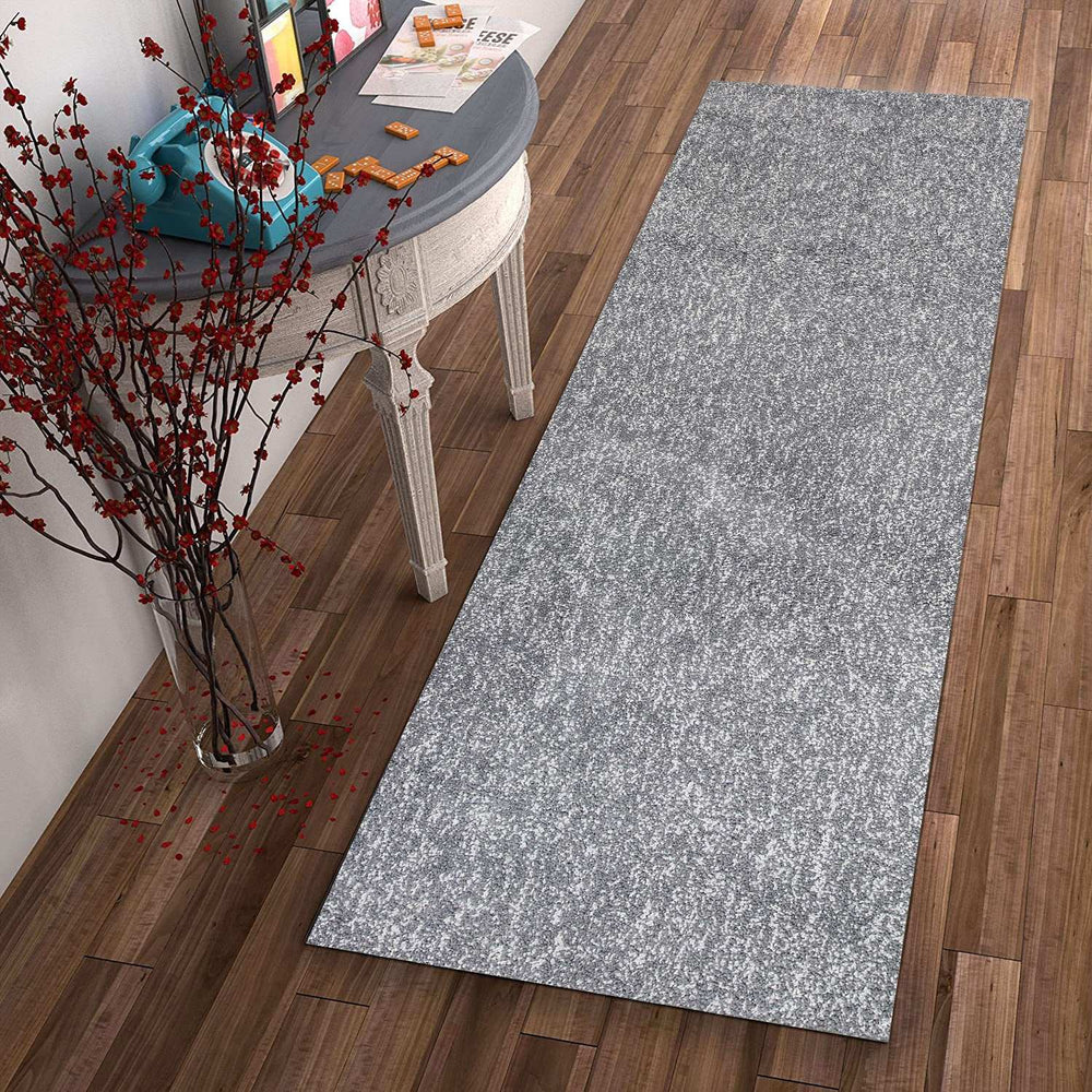 8' Grey Heather Plain Runner Rug - Homeroots - Flyclothing LLC