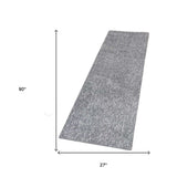 8' Grey Heather Plain Runner Rug - Homeroots - Flyclothing LLC