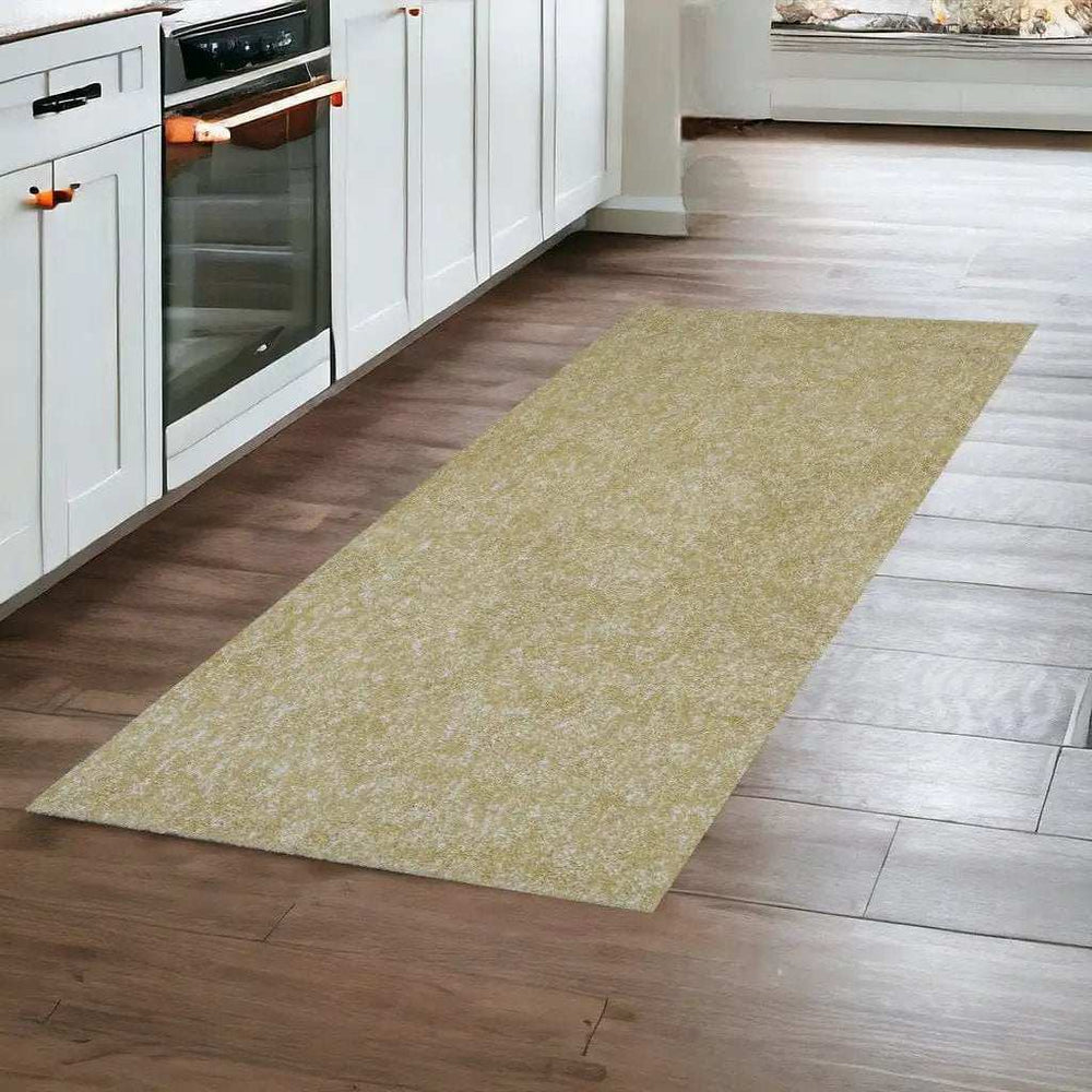 8' Yellow Heather Indoor Shag Runner Rug - Homeroots - Flyclothing LLC