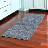 8' Indigo Or Ivory Heather Plain Runner Rug - Homeroots - Flyclothing LLC