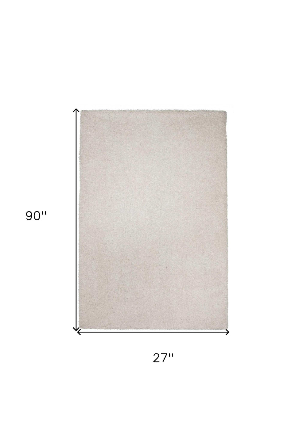 8' Ivory Indoor Shag Runner Rug - Homeroots - Flyclothing LLC