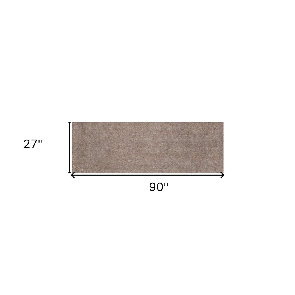 8' Beige Plain Runner Rug - Homeroots - Flyclothing LLC