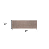 8' Beige Plain Runner Rug - Homeroots - Flyclothing LLC
