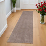 8' Beige Plain Runner Rug - Homeroots - Flyclothing LLC
