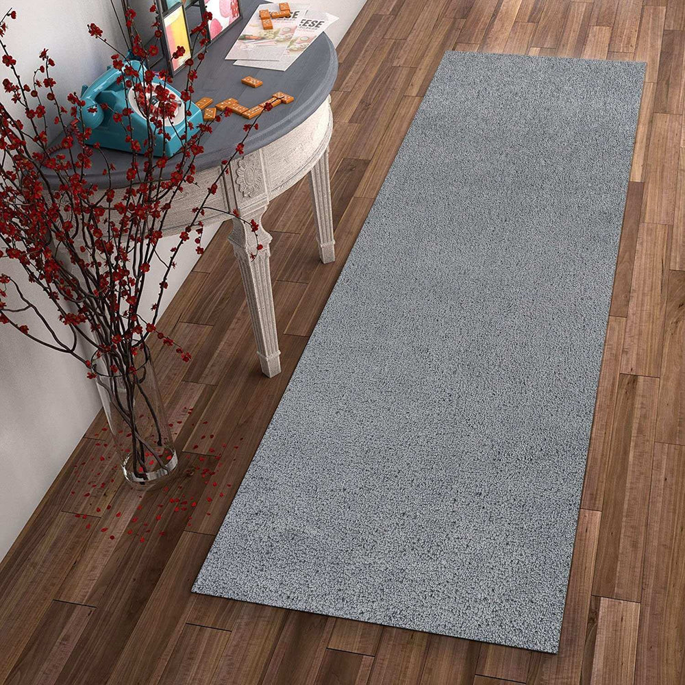 8' Grey Indoor Shag Runner Rug - Homeroots - Flyclothing LLC