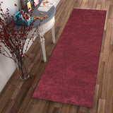 8' Red Plain Runner Rug - Homeroots - Flyclothing LLC