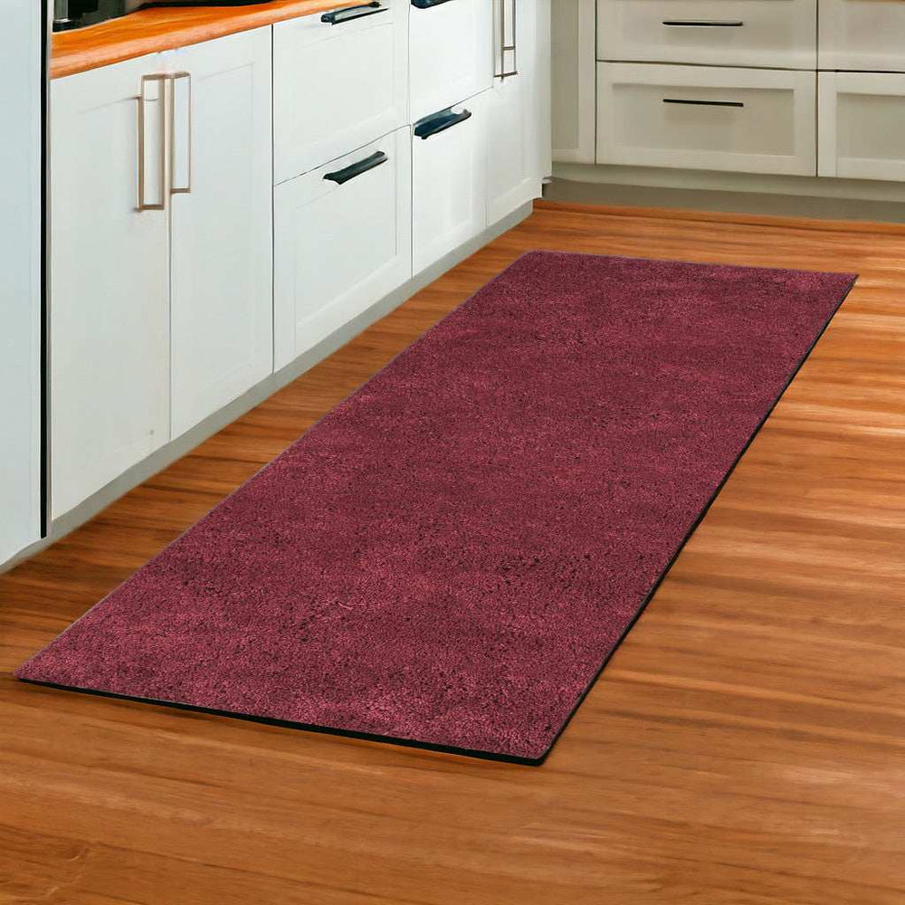 8' Red Plain Runner Rug - Homeroots - Flyclothing LLC
