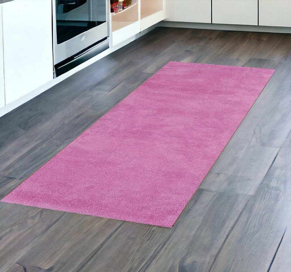 8' Hot Pink Plain Runner Rug - Homeroots - Flyclothing LLC