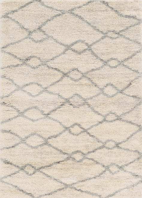 4' X 6' Ivory Grey Machine Woven Chain Link Indoor Area Rug - Homeroots - Flyclothing LLC