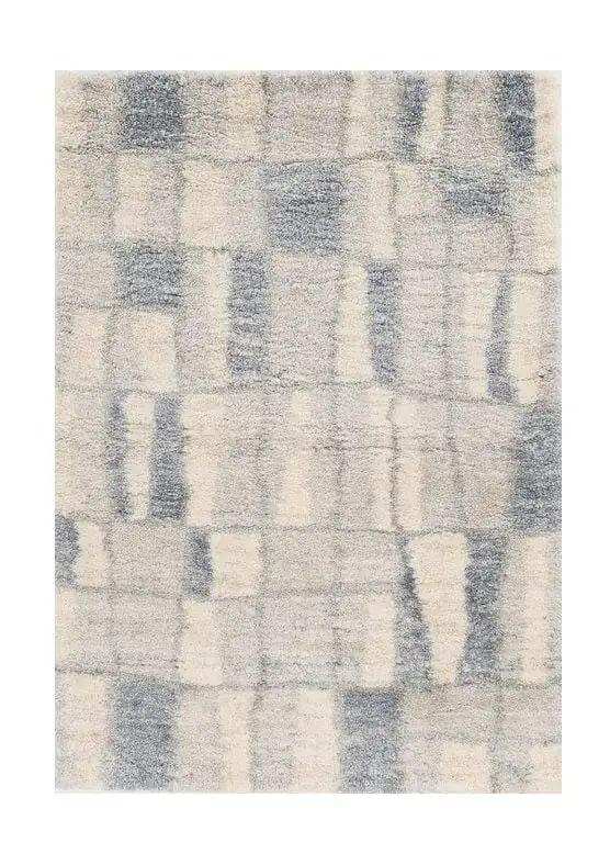 4' X 6' Ivory Blue Machine Woven Abstract Blocks Indoor Area Rug - Homeroots - Flyclothing LLC
