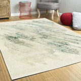 3' X 5' Gray and Ivory Abstract Worn Faded Area Rug - Homeroots - Flyclothing LLC