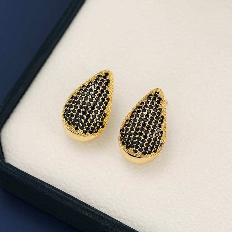 18K Gold-Plated Zircon Teardrop Earring - Trendsi - Flyclothing LLC