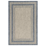 5' X 8' Grey Or Denim Bordered Uv Treated Area Rug - Homeroots - Flyclothing LLC