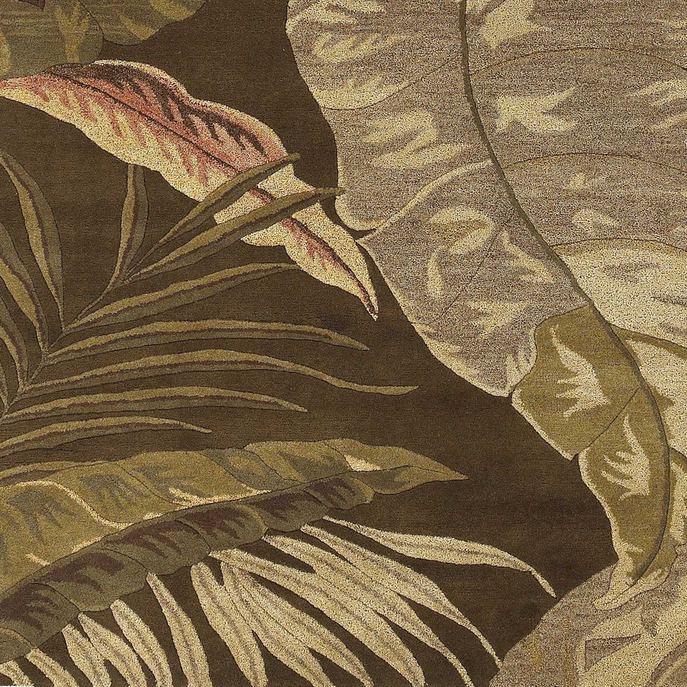 3' X 4' Mocha Brown Hand Tufted Tropical Leaves Indoor Area Rug - Homeroots - Flyclothing LLC