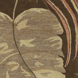 3' X 4' Mocha Brown Hand Tufted Tropical Leaves Indoor Area Rug - Homeroots - Flyclothing LLC