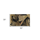 2' X 4' Midnight Leaves Wool Area Rug - Homeroots - Flyclothing LLC