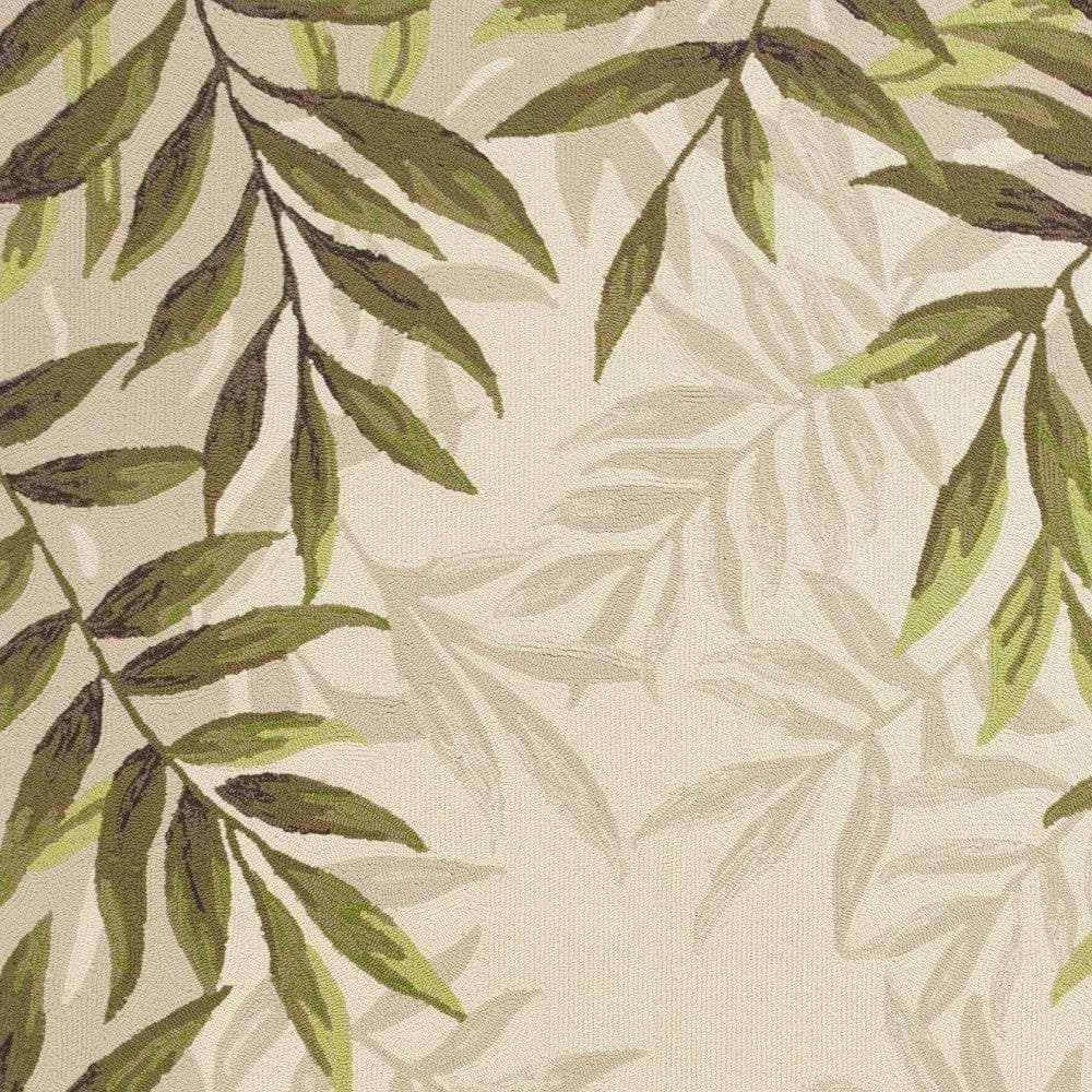 2' X 4' Ivory Leaves Bordered Wool Area Rug - Homeroots - Flyclothing LLC