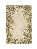 2' X 4' Ivory Leaves Bordered Wool Area Rug - Homeroots - Flyclothing LLC