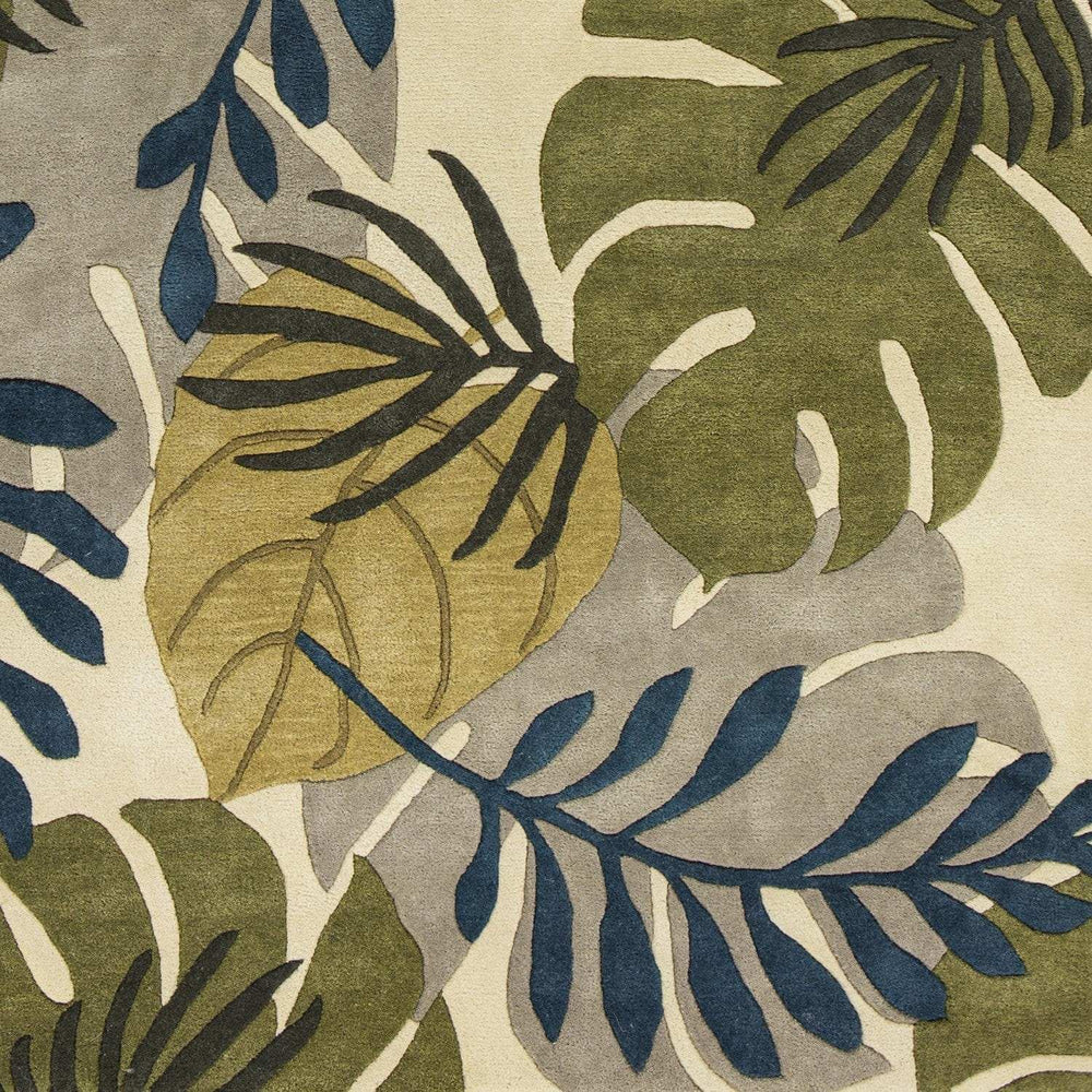 3' X 4' Ivory Hand Tufted Oversized Tropical Leaves Indoor Area Rug - Homeroots - Flyclothing LLC