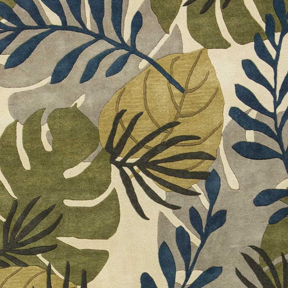 3' X 4' Ivory Hand Tufted Oversized Tropical Leaves Indoor Area Rug - Homeroots - Flyclothing LLC