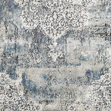 8' Ivory Machine Woven Distressed Diamond Floral Medallion Indoor Runner Rug - Homeroots - Flyclothing LLC