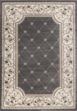 5' X 8' Grey Ivory Bordered Floral Indoor Area Rug - Homeroots - Flyclothing LLC