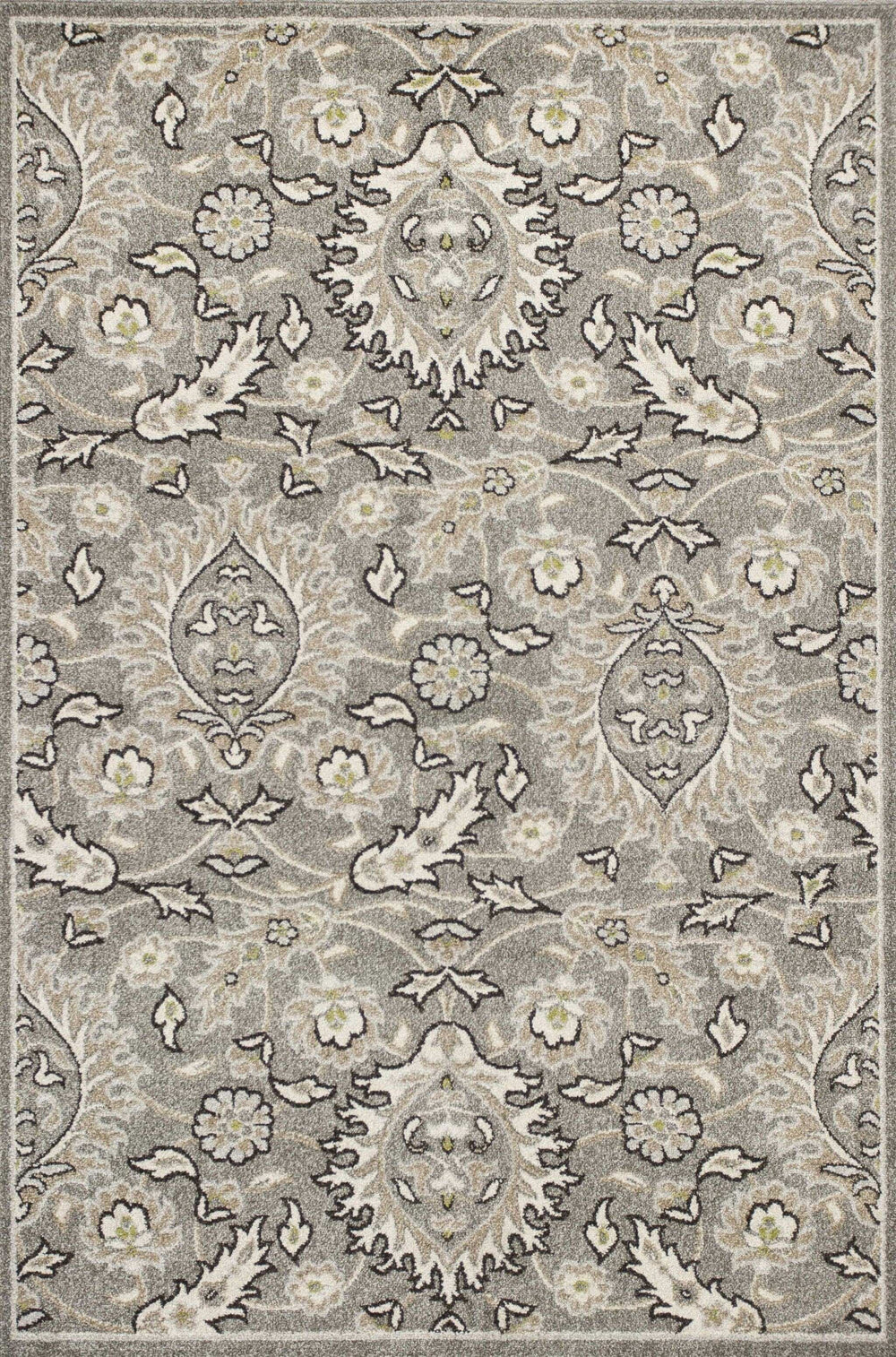 5' X 8' Grey Medallion Uv Treated Area Rug - Homeroots - Flyclothing LLC